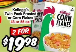 Western Beef Kellogg's Twin Pack Frosted or Corn Flakes offer
