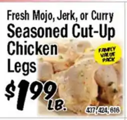 Western Beef Fresh Mojo, Jerk, or Curry Seasoned Cut-Up Chicken Legs offer