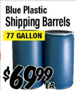 Western Beef Blue Plastic Shipping Barrels offer