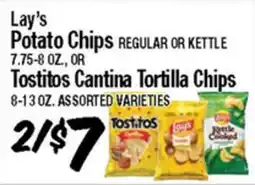Western Beef Lay's Potato Chips REGULAR OR KETTLE 7.75-8 OZ., OR Tostitos Cantina Tortilla Chips 8-13 OZ offer