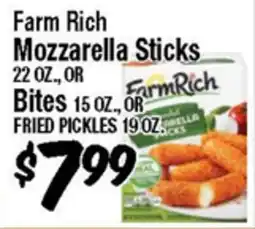 Western Beef Farm Rich Mozzarella Sticks 22 OZ., OR Bites 15 OZ., OR FRIED PICKLES 19 OZ offer