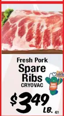 Western Beef Fresh Pork Spare Ribs CRYOVAC offer