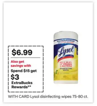 CVS Lysol disinfecting wipes offer
