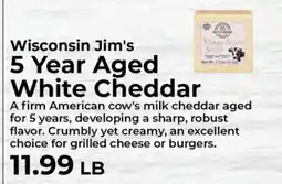 Sunset Foods Wisconsin Jim's 5 Year Aged White Cheddar offer