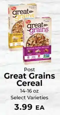 Sunset Foods Post Great Grains Cereal offer