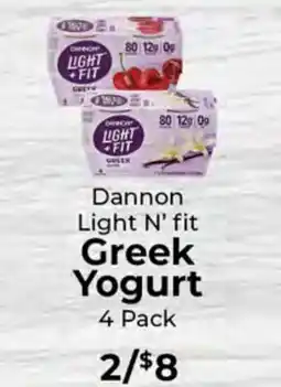 Sunset Foods Dannon Light N' fit Greek Yogurt offer