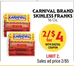 La Chiquita Food Market CARNIVAL BRAND SKINLESS FRANKS offer