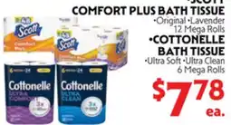 La Chiquita Food Market •SCOTT COMFORT PLUS BATH TISSUE •COTTONELLE BATH TISSUE offer