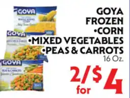 La Chiquita Food Market GOYA FROZEN • CORN • MIXED VEGETABLES • PEAS & CARROTS offer