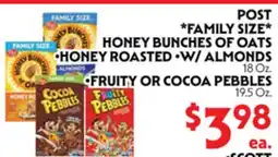 La Chiquita Food Market POST *FAMILY SIZE* HONEY BUNCHES OF OATS •HONEY ROASTED •W/ ALMONDS offer