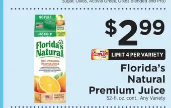 ShopRite Florida's Natural Premium Juice offer