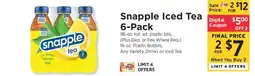 ShopRite Snapple Iced Tea 6-Pack offer
