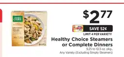 ShopRite Healthy Choice Steamers or Complete Dinners offer