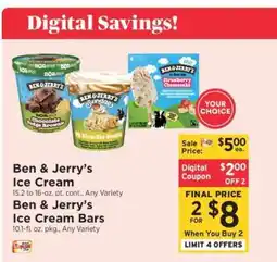 ShopRite Ben & Jerry’s Ice Cream or Ice Cream Bars offer