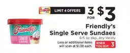 ShopRite Friendly's Single Serve Sundaes offer