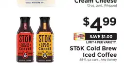 ShopRite STōK Cold Brew Iced Coffee offer