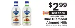 ShopRite Blue Diamond almond milk offer