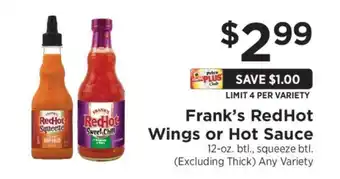 ShopRite Frank's RedHot Wings or Hot Sauce offer