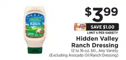 ShopRite Hidden Valley Ranch Dressing offer