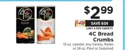 ShopRite 4C Bread Crumbs offer