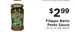 ShopRite Filippo Berio Pesto Sauce offer