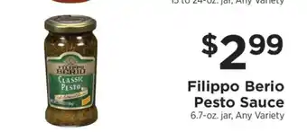 ShopRite Filippo Berio Pesto Sauce offer
