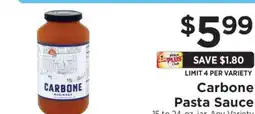 ShopRite Carbone Pasta Sauce offer