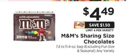 ShopRite M & M' s Sharing Size Chocolates offer