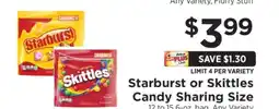ShopRite Starburst or Skittles Candy Sharing Size offer
