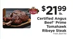 ShopRite Certified Angus Beef Prime Tomahawk Ribeye Steak offer