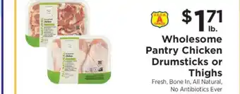 ShopRite Wholesome Pantry Chicken Drumsticks or Thighs offer