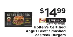 ShopRite Holten’s Certified Angus Beef Smashed or Steak Burgers offer