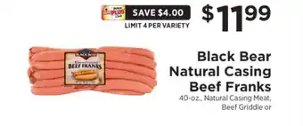 ShopRite Black Bear Natural Casing Beef Franks offer