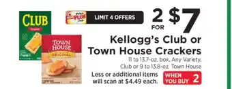 ShopRite Kellogg's Club or Town House Crackers offer