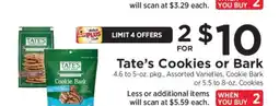 ShopRite Tate’s Cookies or Bark offer