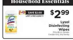 ShopRite Lysol Disinfecting Wipes offer