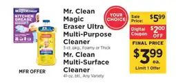 ShopRite Mr. Clean Magic Eraser Ultra Multi-Purpose Cleaner offer