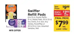 ShopRite Swiffer Refill pads offer