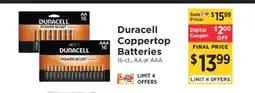 ShopRite Duracell Coppertop Batteries offer