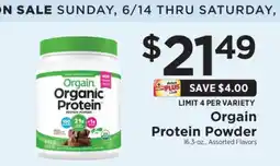 ShopRite Orgain Protein Powder offer
