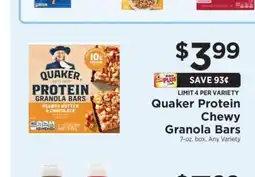 ShopRite Quaker Protein Chewy Granola Bars offer