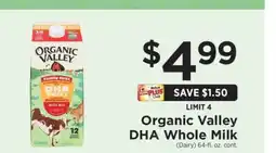 ShopRite Organic Valley DHA Whole Milk offer