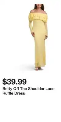 TJ Maxx Betty Off The Shoulder Lace Ruffle Dress offer