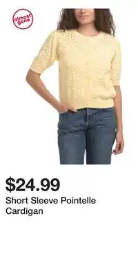 TJ Maxx Short Sleeve Pointelle Cardigan offer