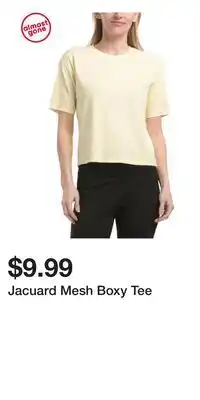 TJ Maxx Jacuard Mesh Boxy Tee offer