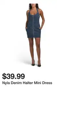 TJ Maxx Nyla Denim Halter Mini Dress offer