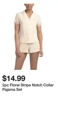 TJ Maxx 2pc Floral Stripe Notch Collar Pajama Set offer