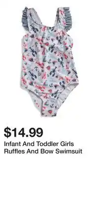 TJ Maxx Infant And Toddler Girls Ruffles And Bow Swimsuit offer