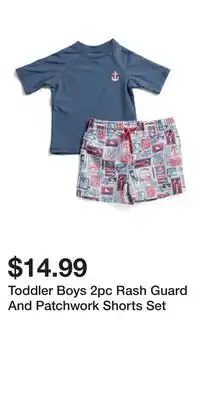 TJ Maxx Toddler Boys 2pc Rash Guard And Patchwork Shorts Set offer