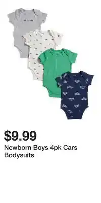 TJ Maxx Newborn Boys 4pk Cars Bodysuits offer